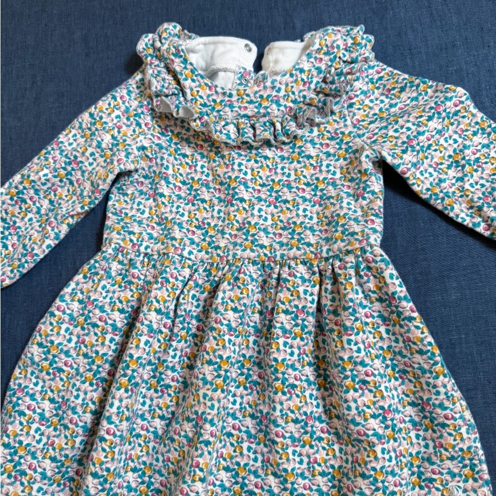 Petit Bateau Long Sleeve Floral Kids Dress